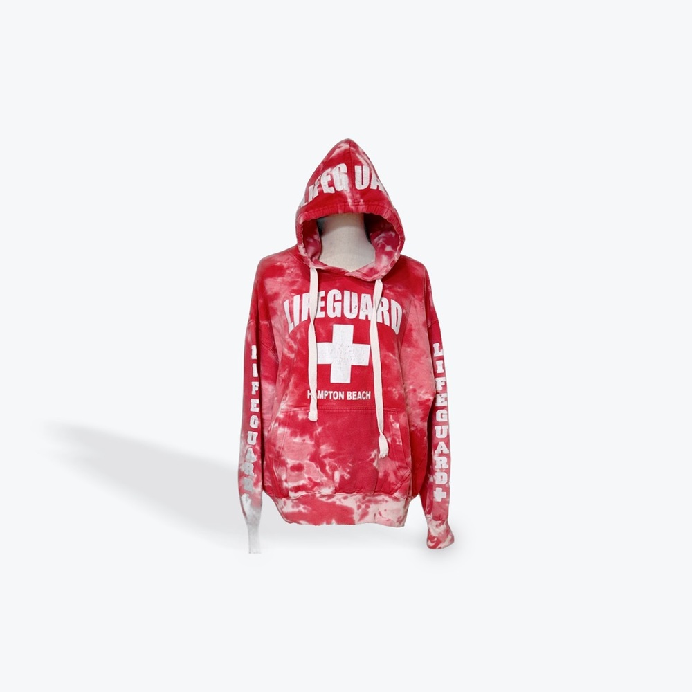 Red Tie-Dye Lifeguard Hoodie